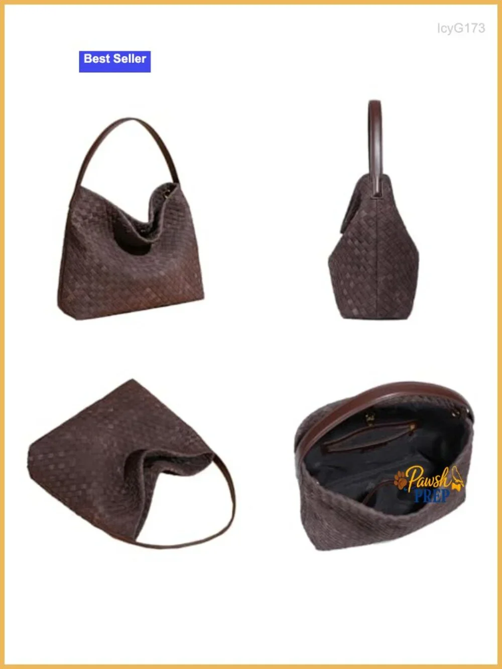 Faux Suede Woven Tote Bag Women Hobo Purse Fall Winter Travel Shoulder Handbag